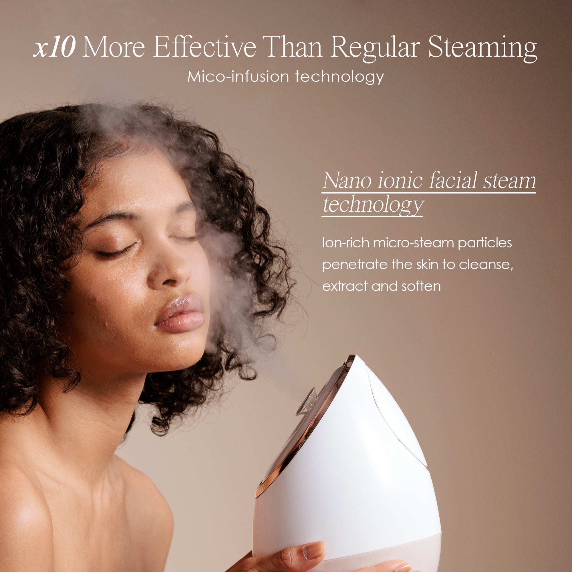 Sensa nano ionic facial steamer explaining how ionic steam therapy affects the skin